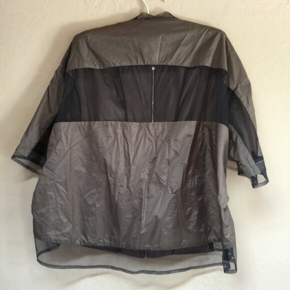 Demoo Parkchoonmoo Windbreaker Jacket Mesh Panels Brown Short Sleeve Lightweight - Picture 2 of 8